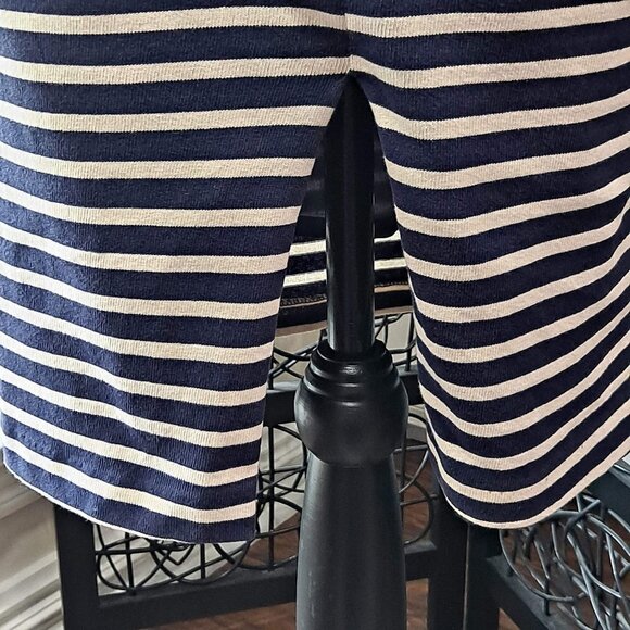 Fine Garments by Bell Size 2 Cream/Navy Striped Pencil Skirt EUC - Picture 6 of 9